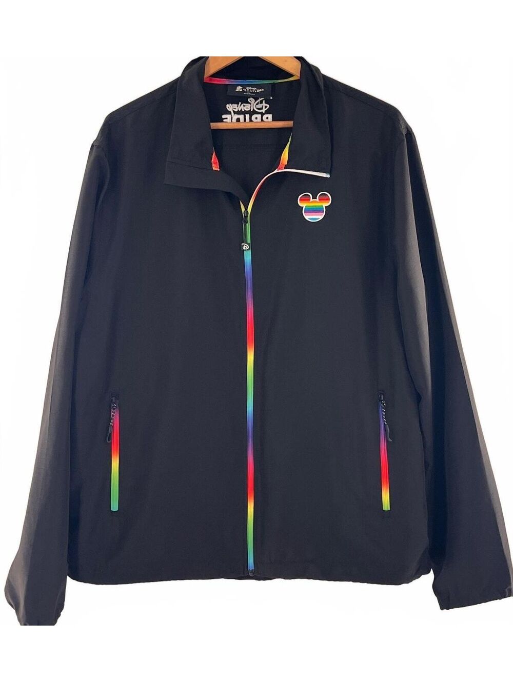 Disney Employee Center Pride Rainbow Zip Light Windbreaker Jacket Mens XL Unisex